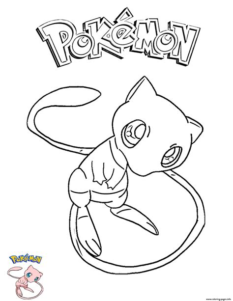 pokemon ausmalbilder mew|Mew Coloring Pages